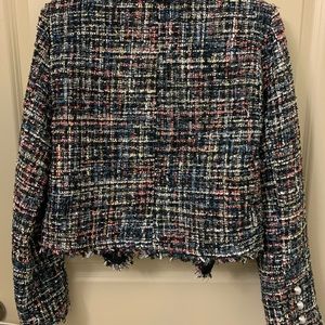 2/$10 Forever 21 Black Blazer with Multicolor & Silver Stitching, Size L